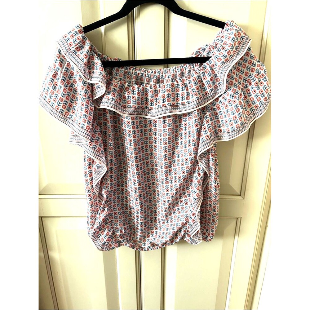 Max Studio Off-Shoulder Ruffle Top - Size Medium - Picture 2 of 5
